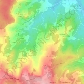 Le Petit Arranの地形図、標高、地勢