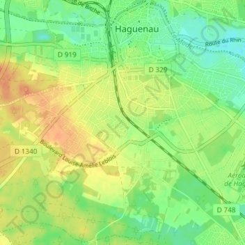 Galgenmuesmattの地形図、標高、地勢