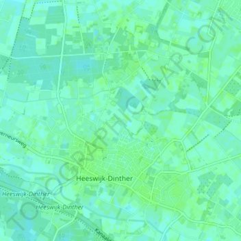 Muggenhoekの地形図、標高、地勢