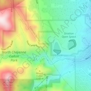 Point Sublimeの地形図、標高、地勢