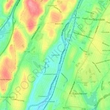 Cecil Parkの地形図、標高、地勢