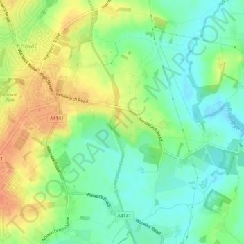 Knowle Locksの地形図、標高、地勢