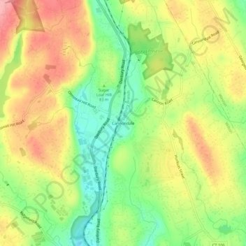 Cannondaleの地形図、標高、地勢