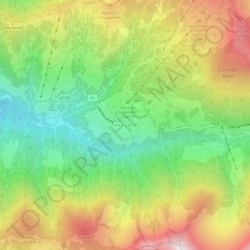 Innerlaternsの地形図、標高、地勢