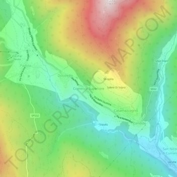 Comelico Superioreの地形図、標高、地勢