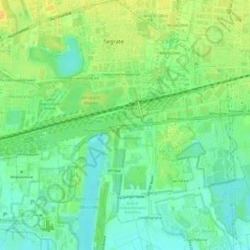 Tregarezzoの地形図、標高、地勢