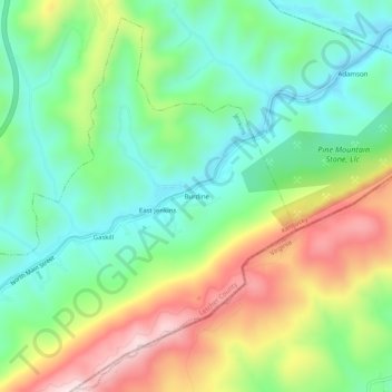 Burdineの地形図、標高、地勢