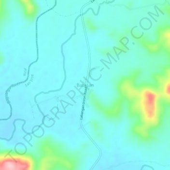 Batasanの地形図、標高、地勢