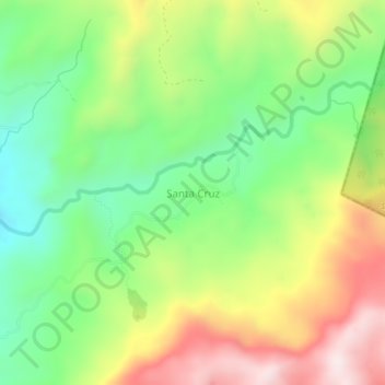 Santa Cruzの地形図、標高、地勢