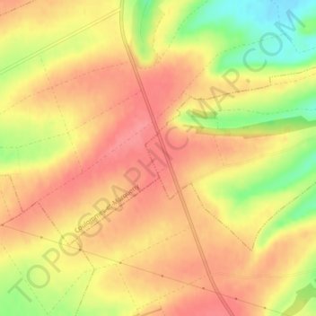 Champ Bohanの地形図、標高、地勢