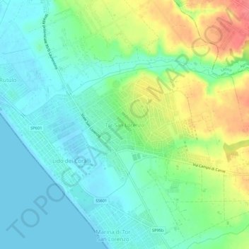 Tor San Lorenzoの地形図、標高、地勢