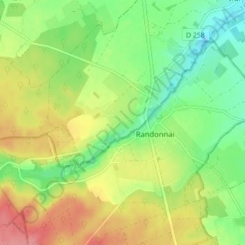 Le Bas Chesnayの地形図、標高、地勢