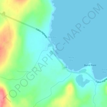 Hoddervilleの地形図、標高、地勢