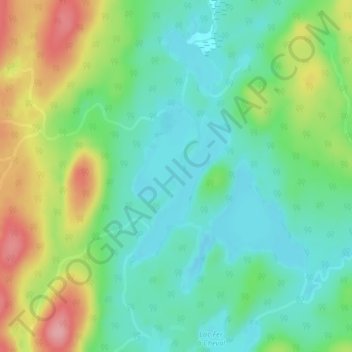 Lac Bonhommeの地形図、標高、地勢
