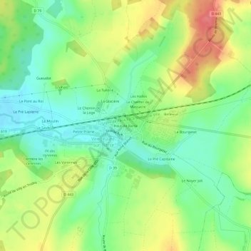 Haut de Barseの地形図、標高、地勢