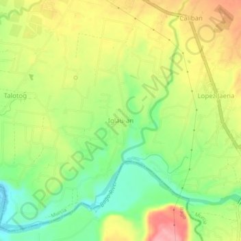 Iglau-anの地形図、標高、地勢