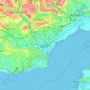 Cardiffの地形図、標高、地勢
