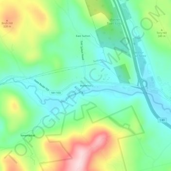 Waterlooの地形図、標高、地勢