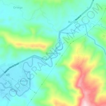 Guinabangの地形図、標高、地勢