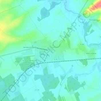 Le Bourgの地形図、標高、地勢