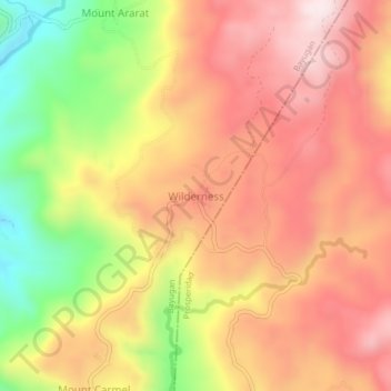 Wildernessの地形図、標高、地勢