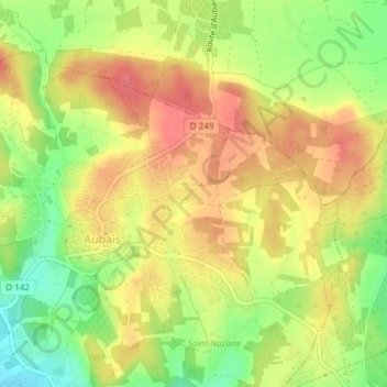 Chemin de Calvissonの地形図、標高、地勢