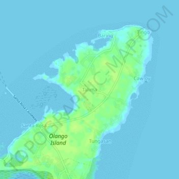 Talimaの地形図、標高、地勢