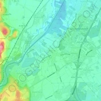 Walsの地形図、標高、地勢