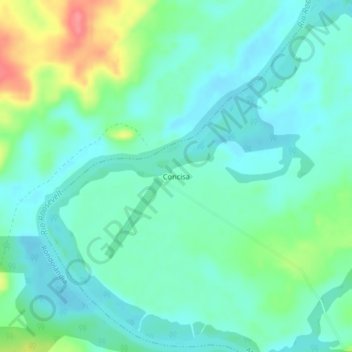 Concisaの地形図、標高、地勢