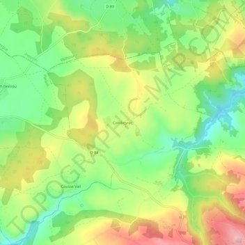 Cambeyracの地形図、標高、地勢