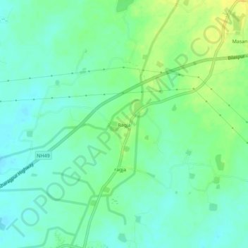 Ragjaの地形図、標高、地勢
