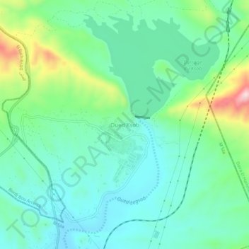 Oued Ksobの地形図、標高、地勢