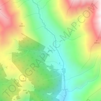 Gonaの地形図、標高、地勢