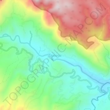 Tabbinjaiの地形図、標高、地勢