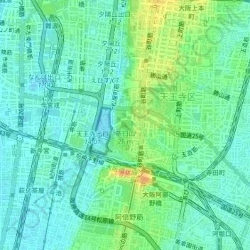 茶臼山の地形図、標高、地勢