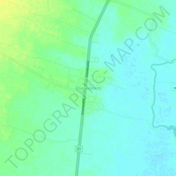 Ban Nong Chaengの地形図、標高、地勢