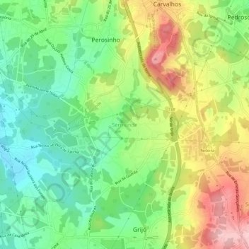 Sermondeの地形図、標高、地勢