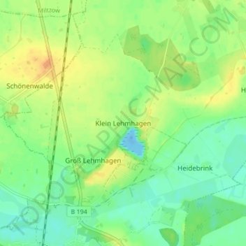 Klein Lehmhagenの地形図、標高、地勢