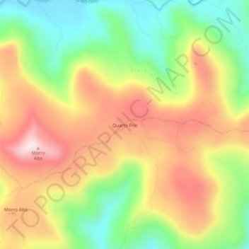 Quarto Frioの地形図、標高、地勢