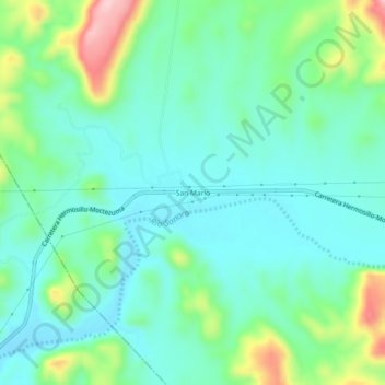 San Marioの地形図、標高、地勢