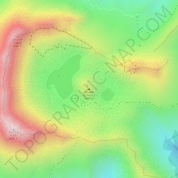 Nevado de Tolucaの地形図、標高、地勢