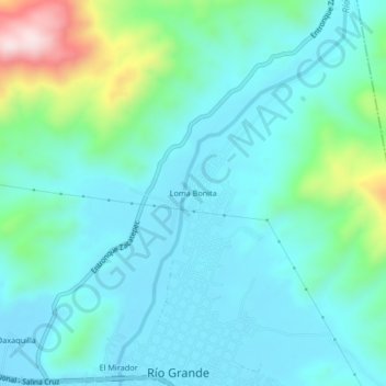 Loma Bonitaの地形図、標高、地勢