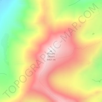 Mount Elbertの地形図、標高、地勢