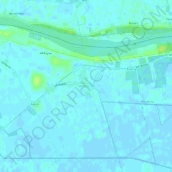 Alberoneの地形図、標高、地勢