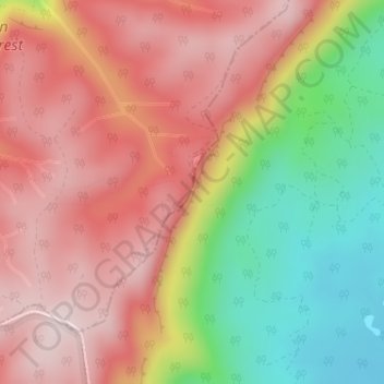 Heaton Lookoutの地形図、標高、地勢