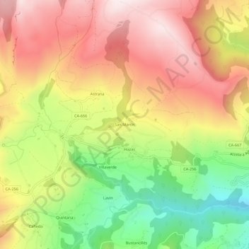 San Martínの地形図、標高、地勢