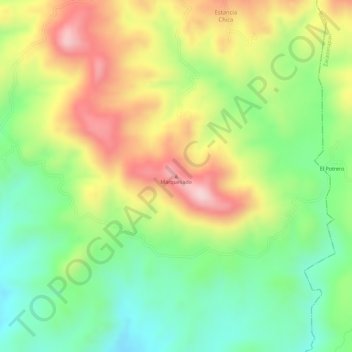 Marquesadoの地形図、標高、地勢