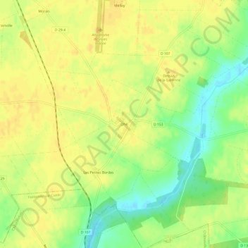 Ohéの地形図、標高、地勢