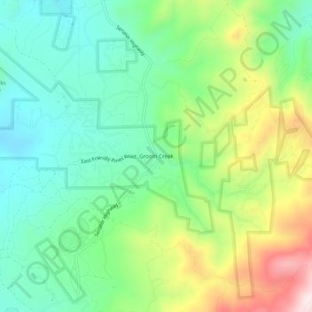 Groom Creekの地形図、標高、地勢