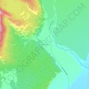 Beaver Creekの地形図、標高、地勢